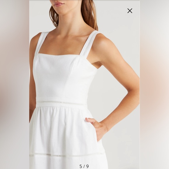 Reformation Everett Linen Midi Sundress white - Picture 3 of 16